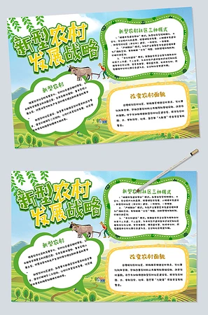 新型农村发展战略电子小报模板