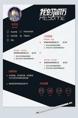 黑色创意个人简历模板