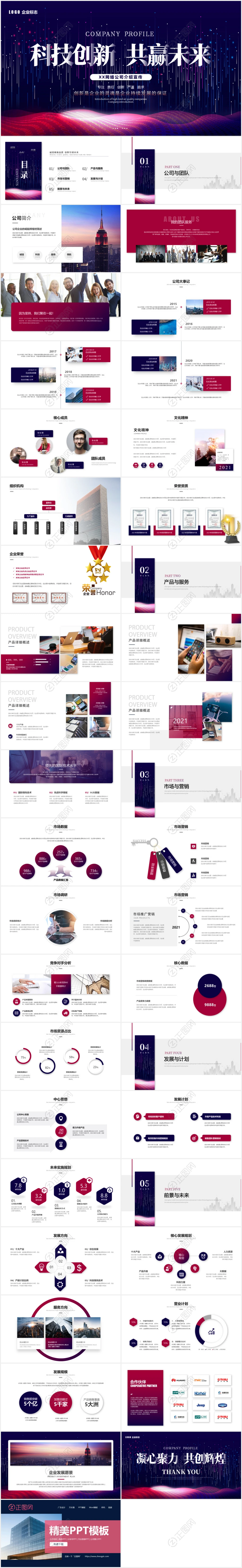 科技创新共赢未来公司企业介绍PPT模板 科技创新共赢未来公司企业介绍PPT模板