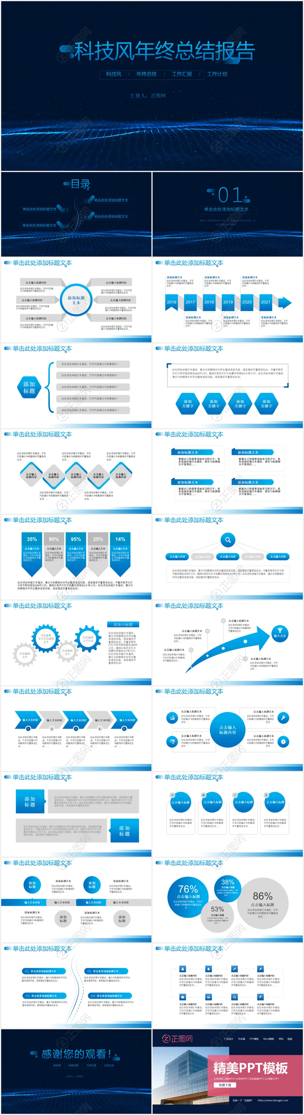 科技风年终总结报告ppt免费下载