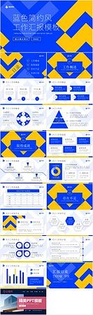 蓝色简约风工作汇报ppt模板