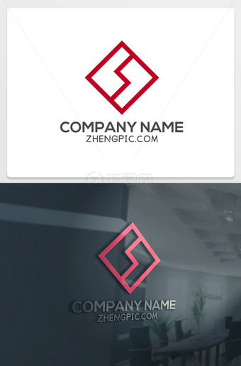 正方形LS字母logo设计素材