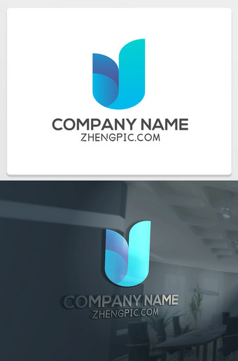 U开头logo设计u元素标志ai模板