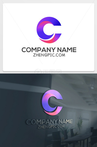C开头logo设计C型标志代表徽标效果图