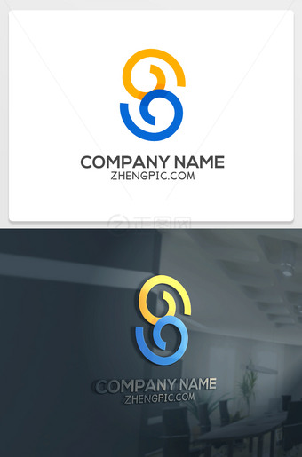 S开头的公司logo设计AI模板
