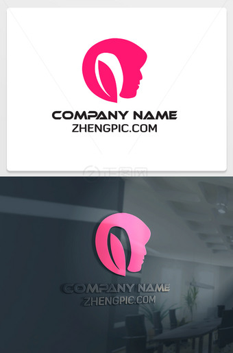 女性头像美容护肤化妆品logo