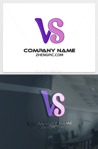 VS字母图标logo设计