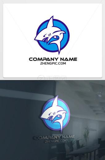 大白鲨鱼logo设计
