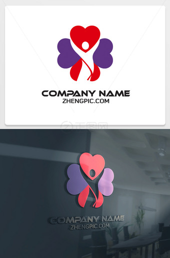 服务行业爱心logo设计