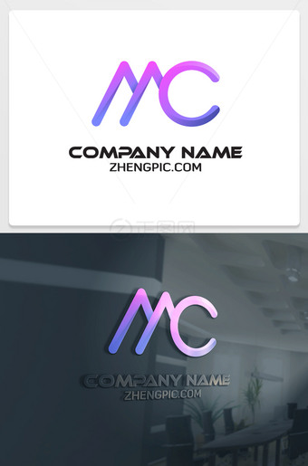 创意MC字母logo设计
