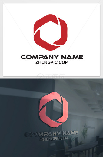 圆角六边形logo设计
