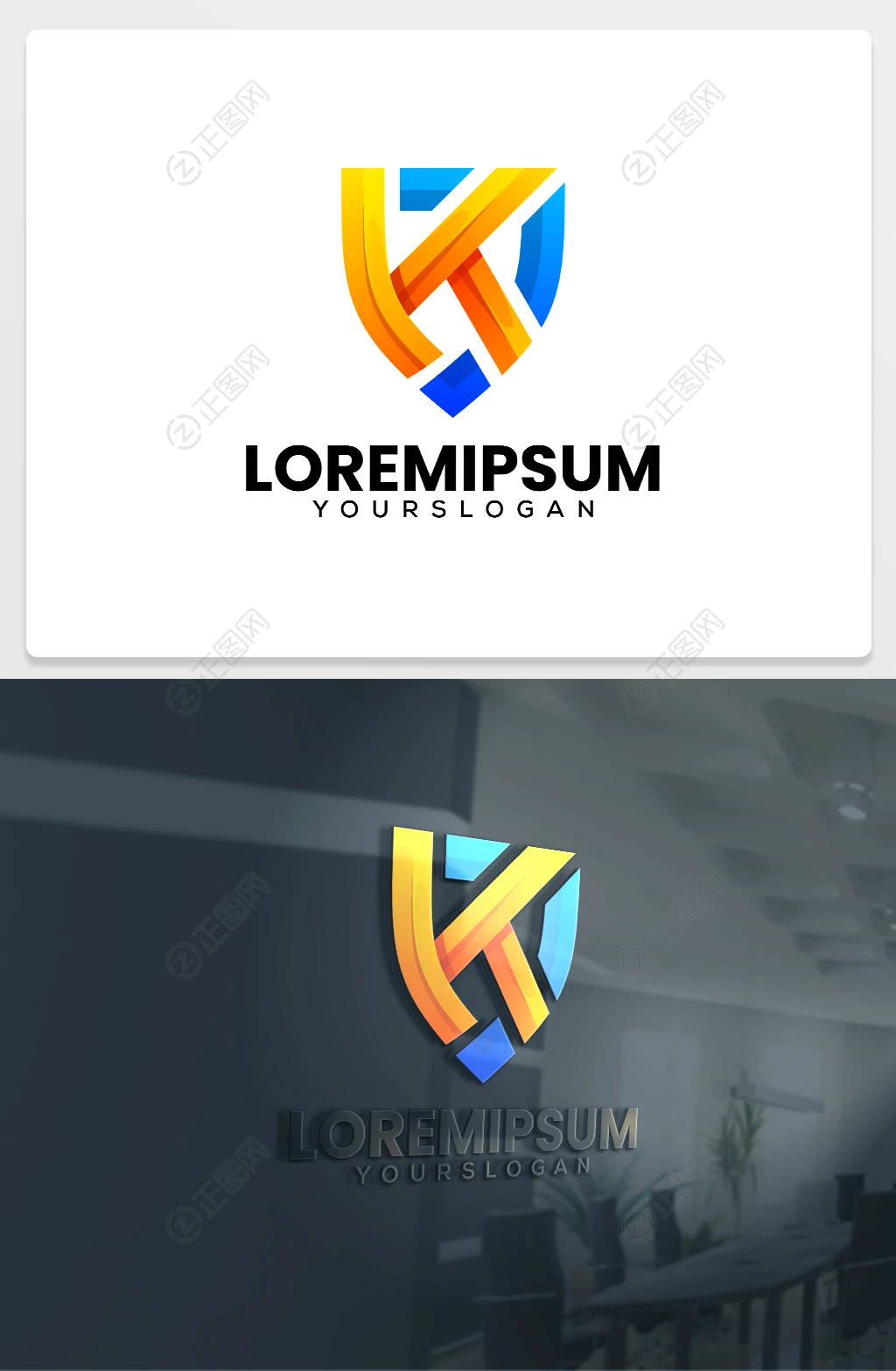 盾牌K字母logo标志设计 盾牌K字母logo标志设计