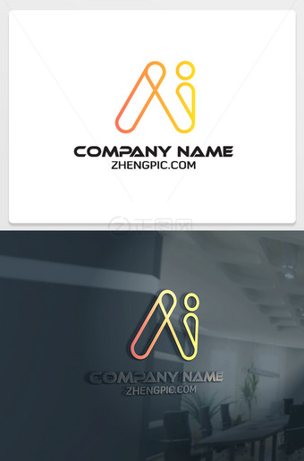 AI线条logo字母素材