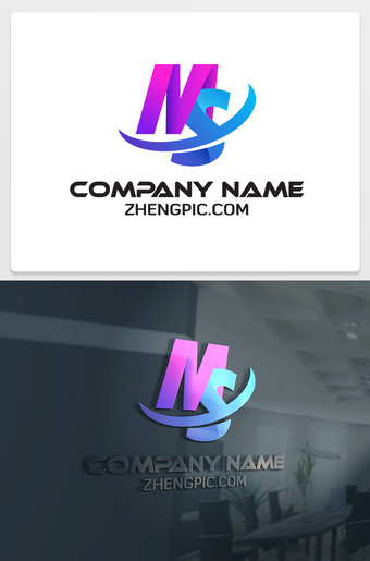 MS字母图形设计