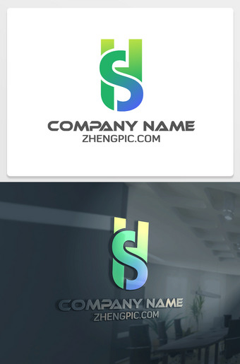 hs字母logo设计