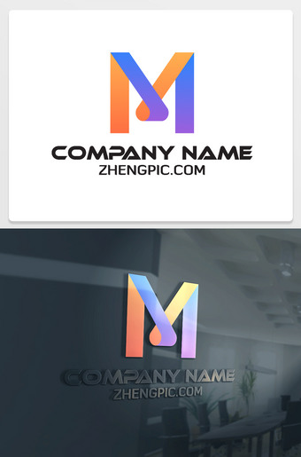 建筑装饰装修公司M字母logo设计