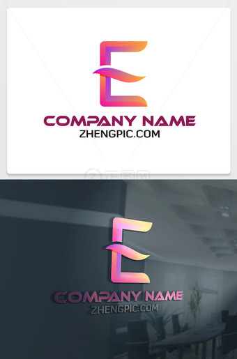 E字母logo设计图片下载