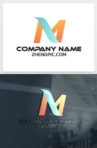 NM字母logo设计图片
