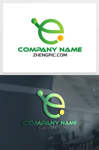 互联网公司e字母logo设计