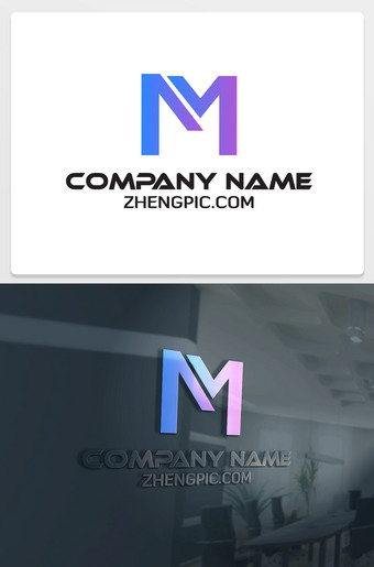 创意M字母logo设计图片
