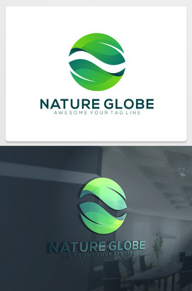 圆形大气绿色logo设计