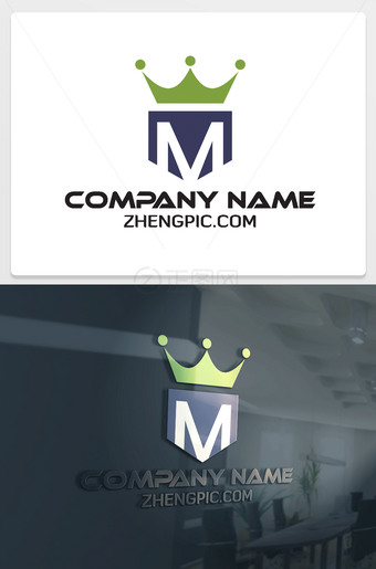 皇冠M字母logo设计
