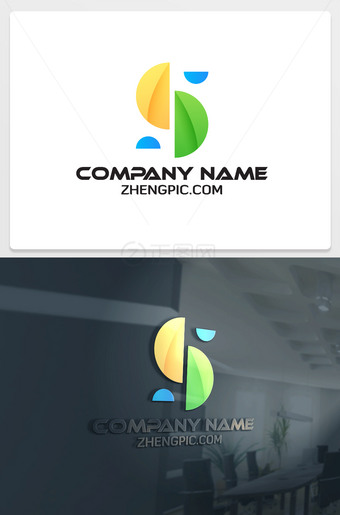 创意四个半圆S造型logo设计