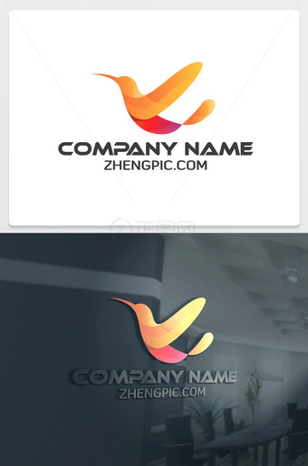 蜂鸟logo标志标志设计