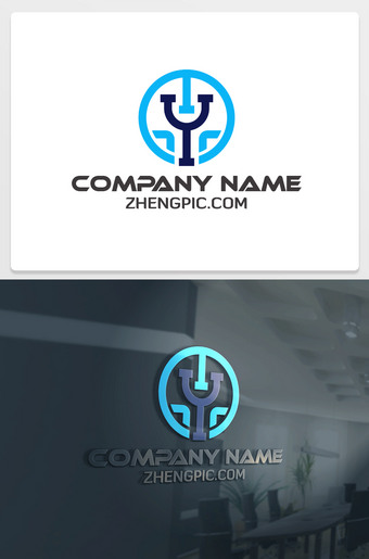 圆形Y字母设计logo下载