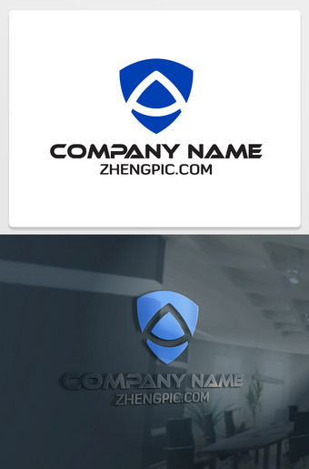 三角盾牌安保公司logo设计