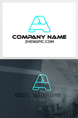 A字母边框logo设计