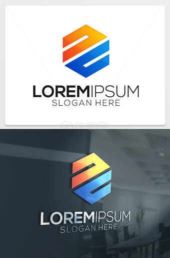 双色C字母logo设计