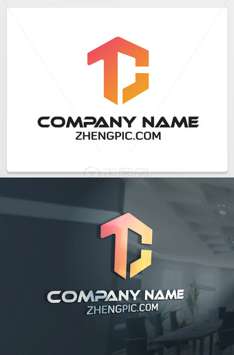 创意大气TD字母logo标志设计下载