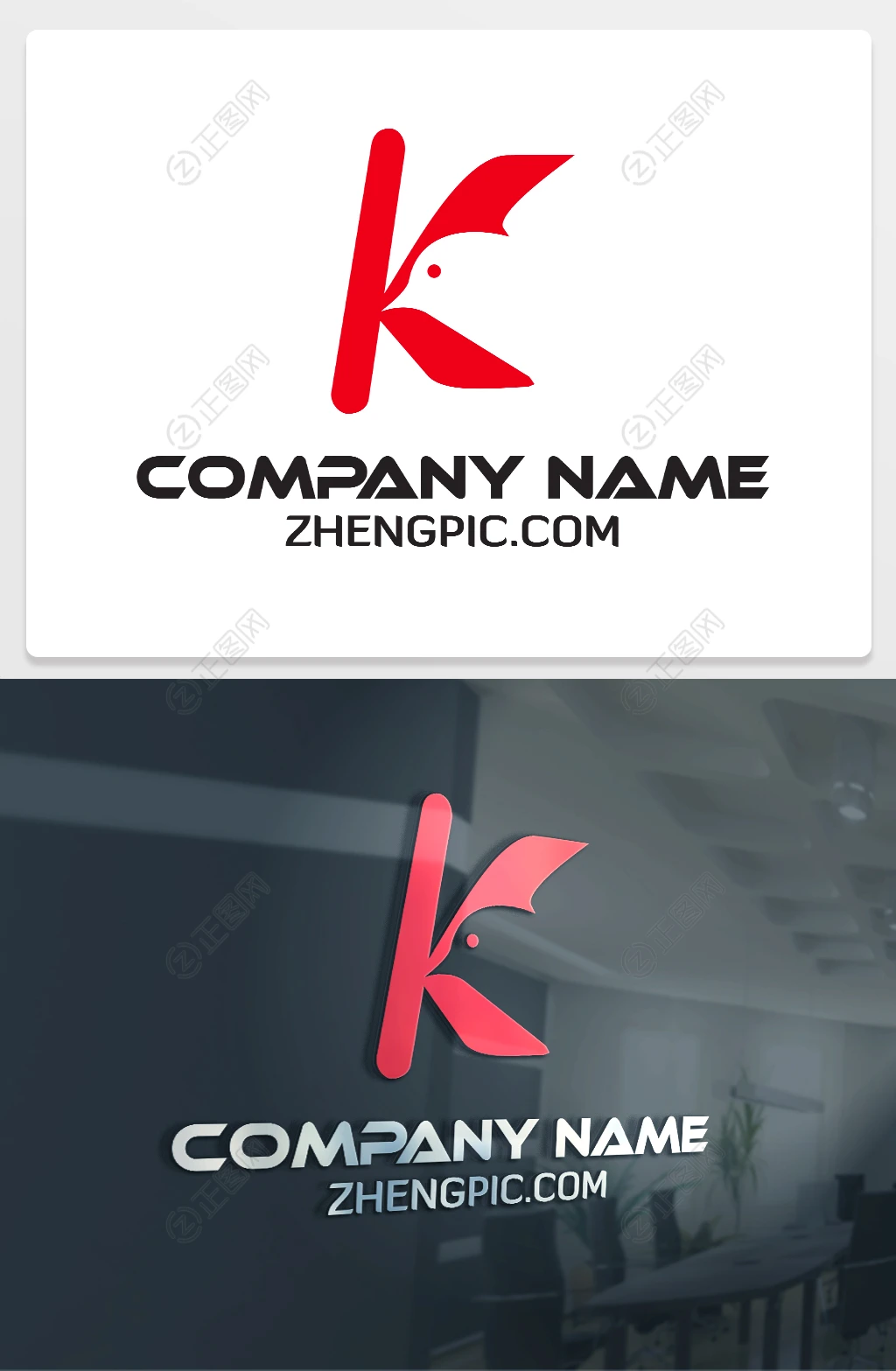 鸽子头K字母logo设计 鸽子头K字母logo设计