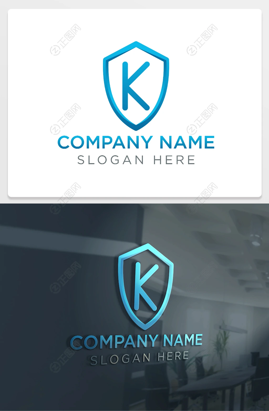 盾牌K字母logo设计 盾牌K字母logo设计
