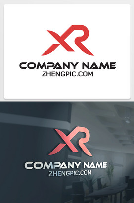 公司首字母XR开头的logo设计