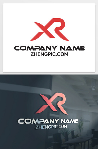 公司首字母XR开头的logo设计