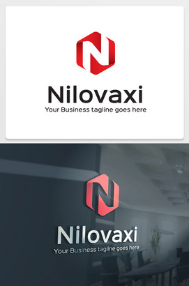 圆角六边形N字母logo下载