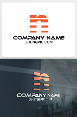 多线条拆分n字母logo设计