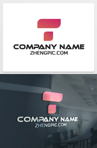 简单有创意的T字母logo