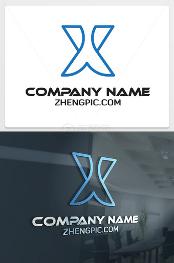 个性X字母标志logo设计