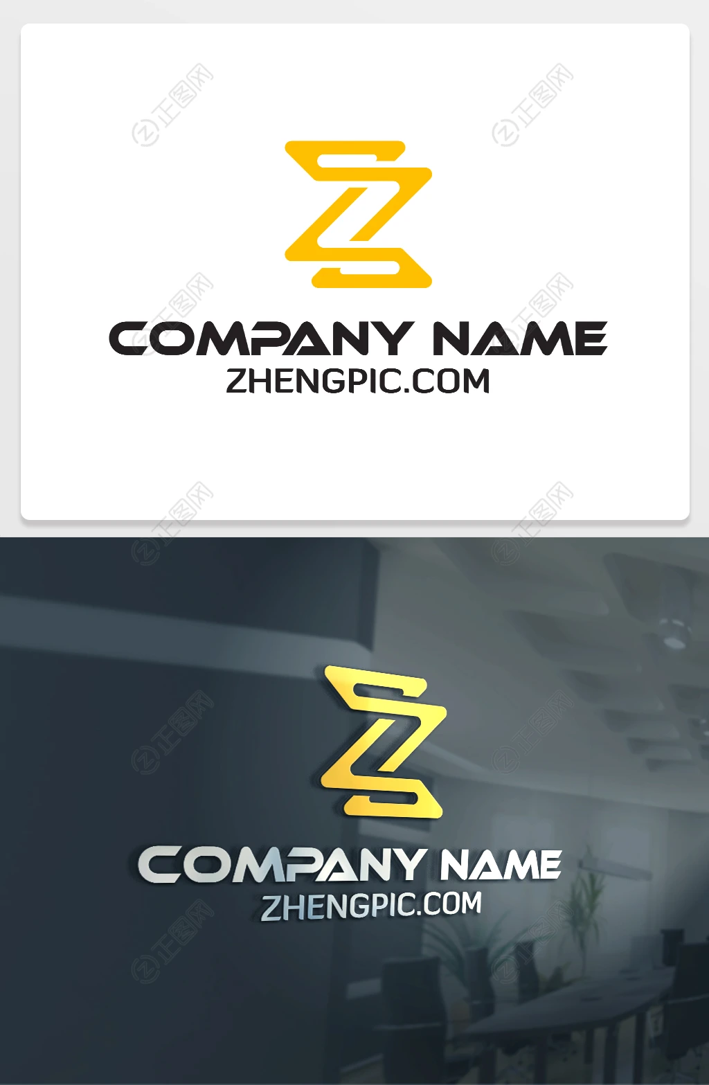 ZZ字母logo标志设计