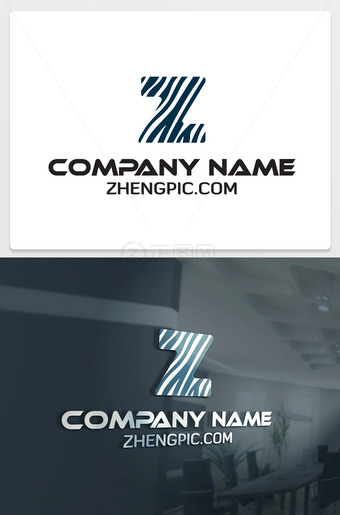 个性创意波纹线Z字母logo图片