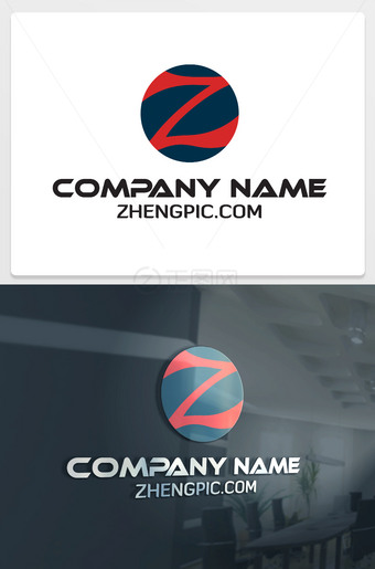 圆形Z字母图标设计素材