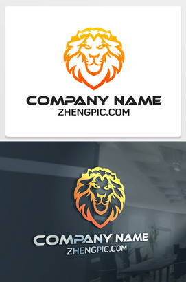 狮子头像logo设计