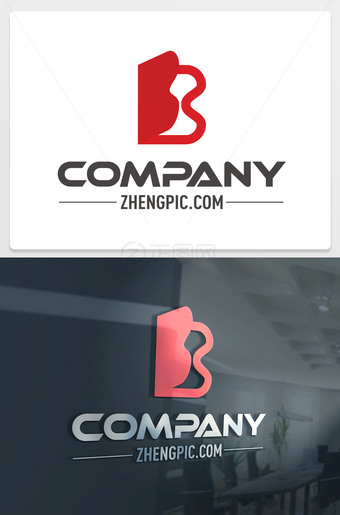 创意翻页B字母logo设计