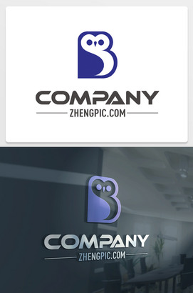猫头鹰B字母logo设计标志下载