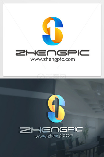 S字母数字1logo设计图片