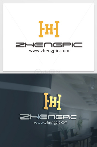 简洁H字母logo下载