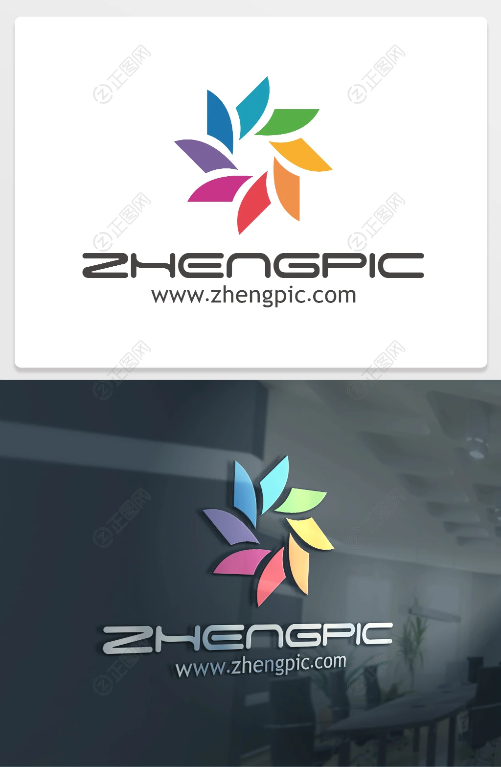 五彩花瓣logo设计图片